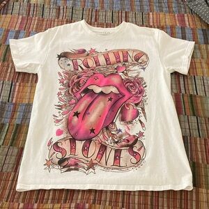 Rolling Stones White Tee Size Small